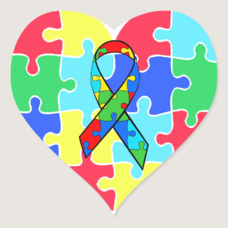 Autism  Heart Puzzle Pieces Sticker