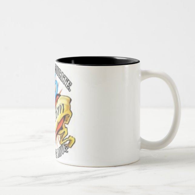 autism heart tatoo Two-Tone coffee mug (Right)