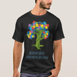 Autism Help Awareness To Grow Tree With Puzzle Pie T-Shirt
