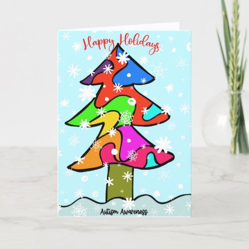 Autism Holiday Christmas awareness card greeting