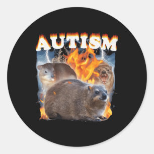 Autism Hyrax Funny Meme  Classic Round Sticker