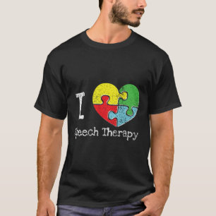 Autism-I Heart Speech Therapy Autism Awareness T-Shirt