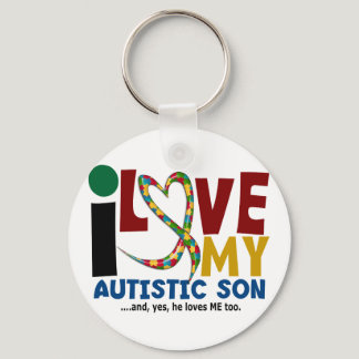 AUTISM I Love My Autistic Son 2 Keychain