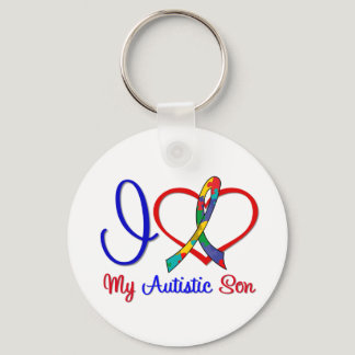 Autism I Love My Autistic Son Keychain