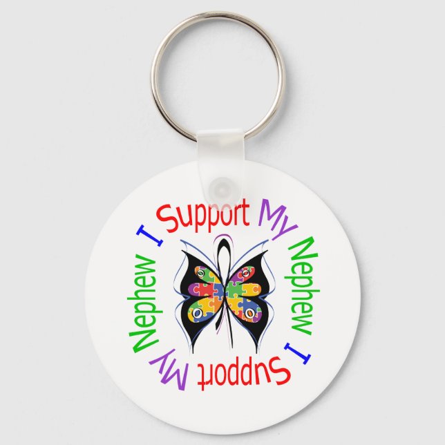 Autism I Support My Nephew Keychain (Front)