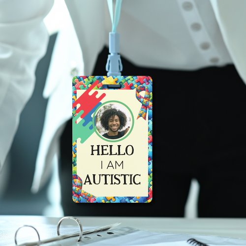 Autism ID Child or Adult Medical Alert Badge