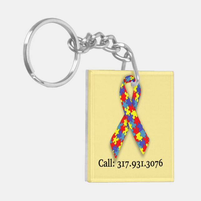 Autism ID Tag Sometimes I Run Keychain (Front Left)