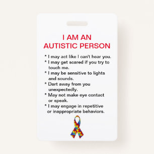 Autism ID Tag (Vertical) Badge