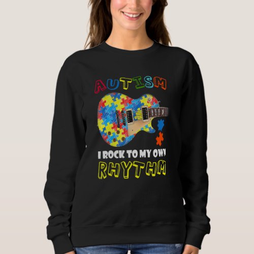 Autism In Rock To My Own Rhythm Guitar  Boys Girls Sweatshirt