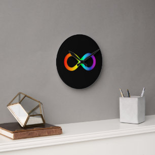 Autism Infinite Symbol Round Clock