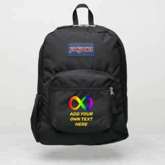 AUTISM Infinity Rainbow Symbol Custom ADD TEXT JanSport Backpack
