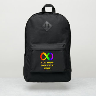 AUTISM Infinity Rainbow Symbol Custom ADD TEXT Port Authority® Backpack