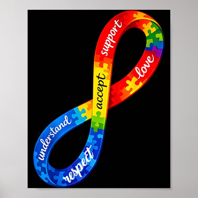 Autism infinity ribbon design a neurodiversity poster (Front)