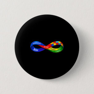 Autism infinity ribbon design neurodiversity button