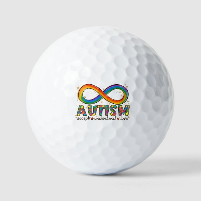 Autism Infinity Symbol Accept, Understand, Love Golf Balls (Front)