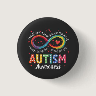 Autism Infinity Symbol Autism Awareness Month  Button