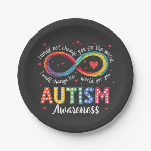 Autism Infinity Symbol Autism Awareness Month  Paper Plates