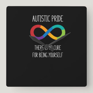 Autism Infinity Symbol Neurodiversity T Shirt Square Wall Clock