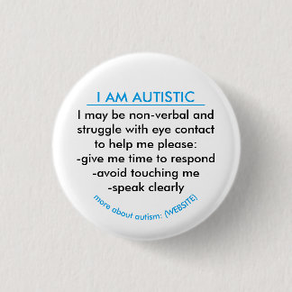 Autism information badge pinback button