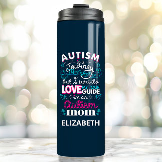 Autism Is A Journey Autism Mom Personalized Name Thermal Tumbler