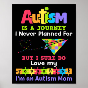 Autism Is A Journey I Never Planned Autism Mom Awa Poster