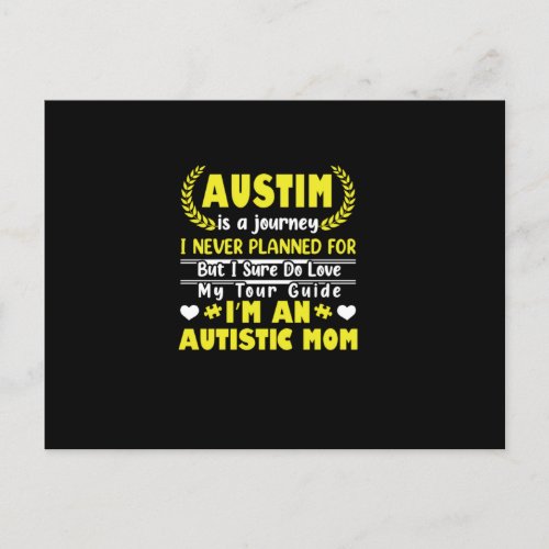 Autism Is A Journey I Never Planned For Invitation Postcard