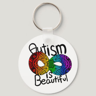 Autism is Beautiful | Rainbow Infinity Symbol  Key Keychain