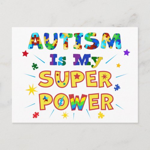 Autism Is My Super Power Postcard