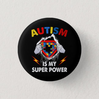 Autism is My Super Power Superhero Puzzle Autism A Button