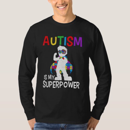 Autism Is My Superpower Autism Awareness Color Puz T_Shirt