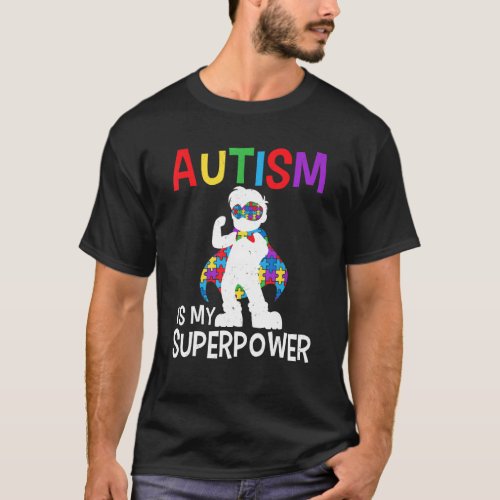 Autism Is My Superpower Autism Awareness Color Puz T_Shirt