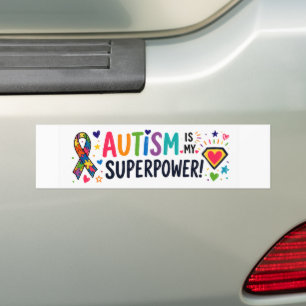 Autism Is My Superpower Colorful Bumper Sticker