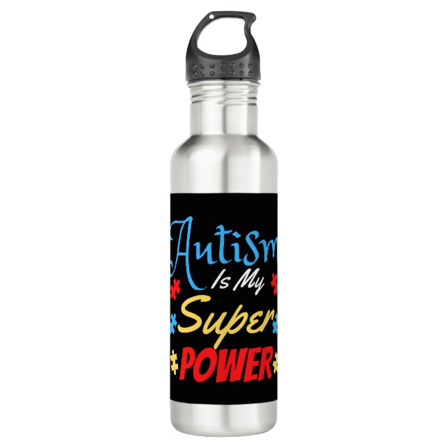 Autism Is My Superpower Stainless Steel Water Bottle (Front)