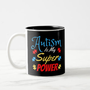 Autism Is My Superpower Two-Tone Coffee Mug
