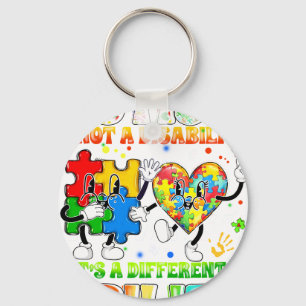 autism is not a disability it is a different abili keychain