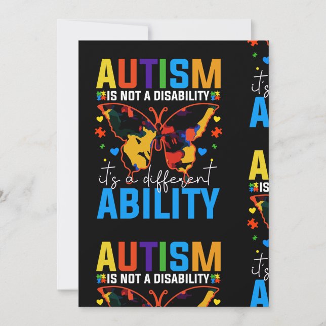 Autism Is Not A Disability It Is A Different Invitation (Front)