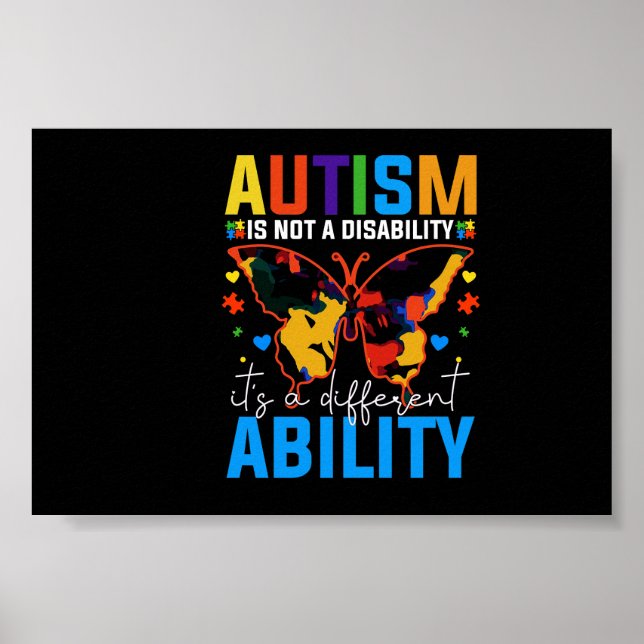 Autism Is Not A Disability It Is A Different Poster (Front)