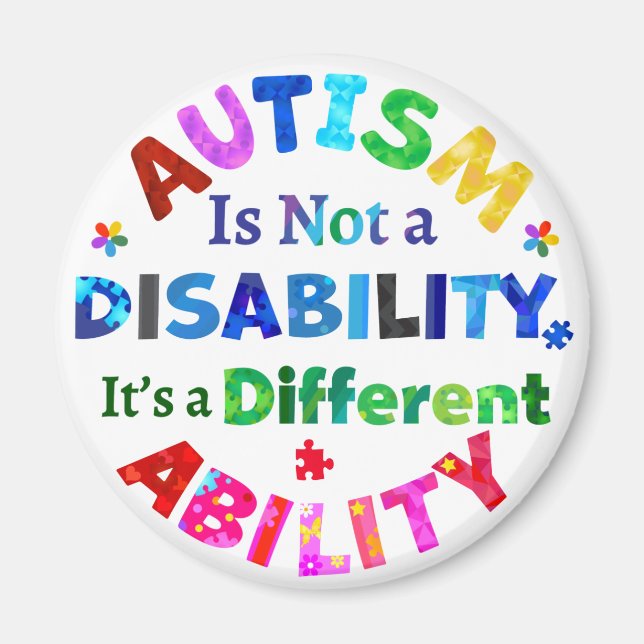 AUTISM Is Not a Disability Magnet (Front)