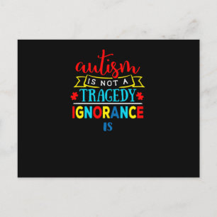 Autism Is Not A Tragedy - Autism Awareness T-Shirt Announcement Postcard