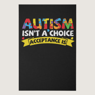 Autism Isn't a Choice Acceptance Is Funny Autism Faux Canvas Print