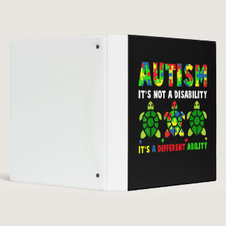 Autism Its Not A Disability Autism Awareness 3 Ring Binder