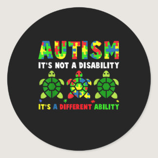 Autism Its Not A Disability Autism Awareness Classic Round Sticker