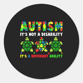 Autism Its Not A Disability Autism Awareness Classic Round Sticker