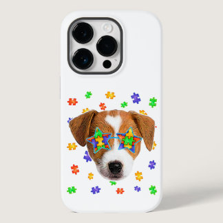 autism jack russell terrier dog puzzle sunglasses  Case-Mate iPhone 14 pro case