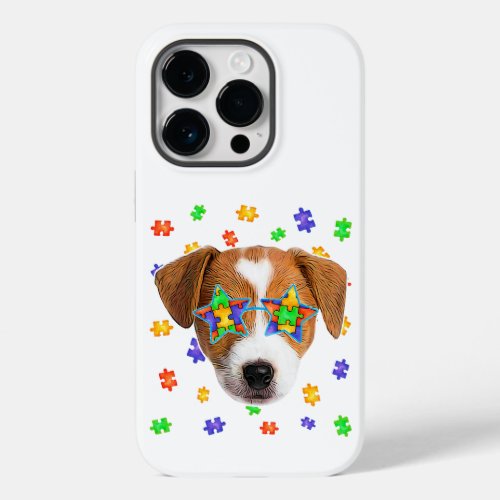autism jack russell terrier dog puzzle sunglasses  Case_Mate iPhone 14 pro case