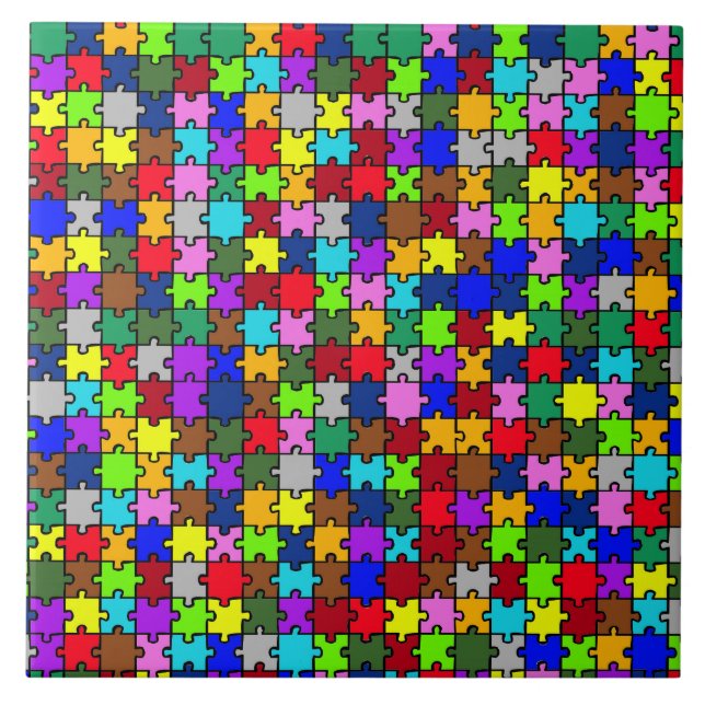 Autism jigsaw ceramic tile (Front)