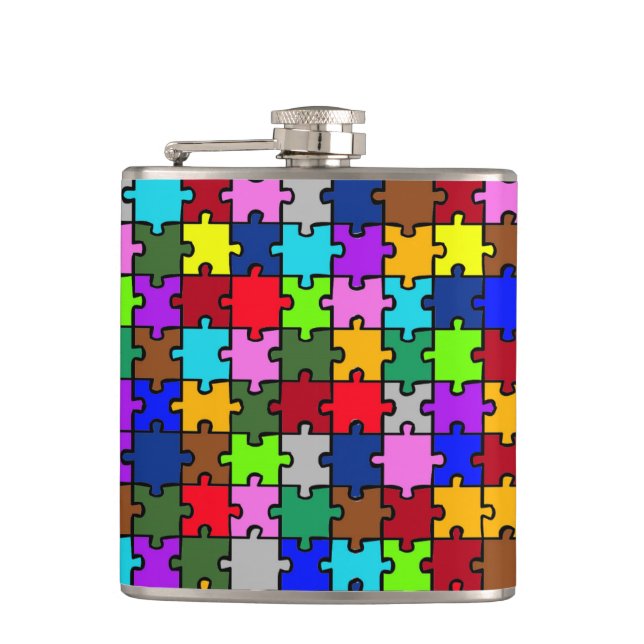 Autism jigsaw flask (Front)