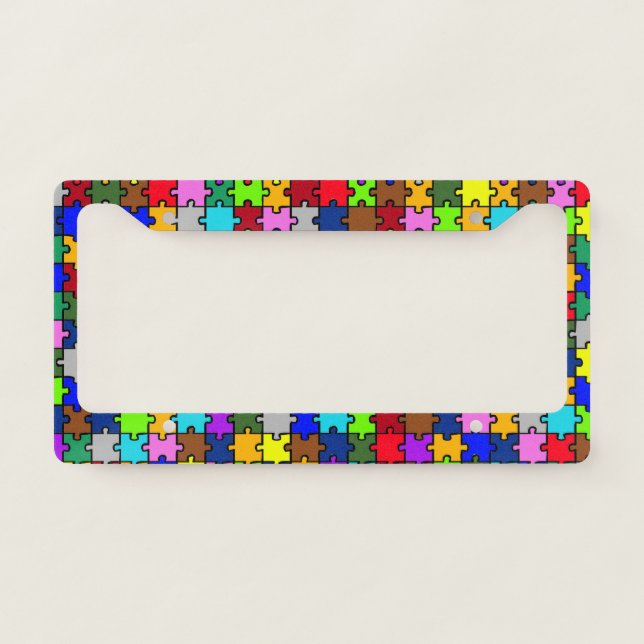 Autism jigsaw license plate frame (Front)