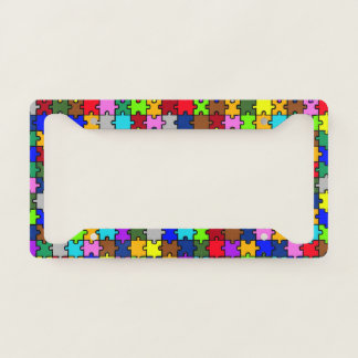 Autism jigsaw license plate frame