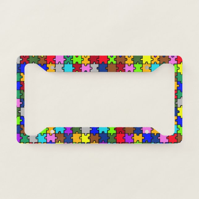Autism jigsaw license plate frame (Front)